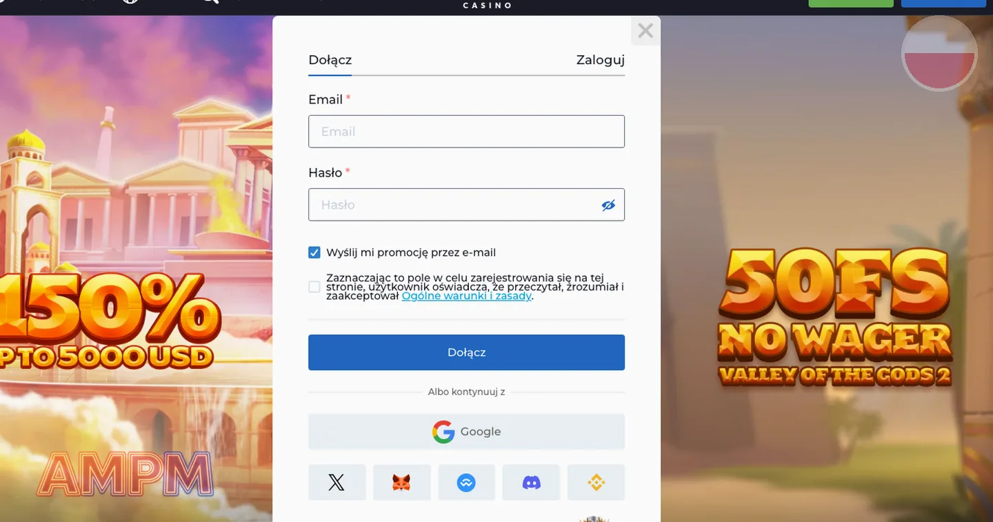 rejestracja – AMPM Casino