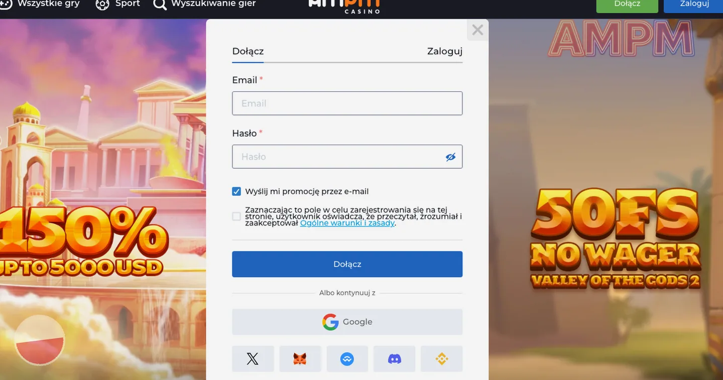 rejestracja – AMPM Casino